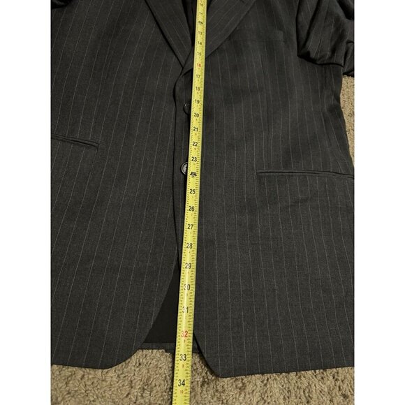 LAUREN RALPH LAUREN Gray Pinstripe Wool Suit Set Jacket Blazer Pants Sz 42R READ - Picture 16 of 16